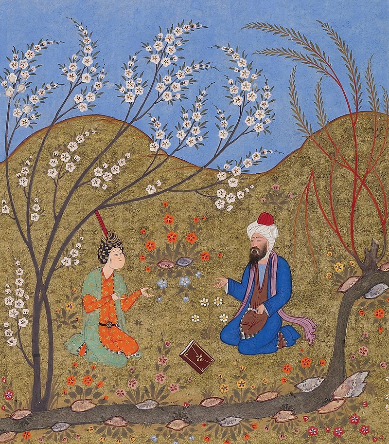 Ahmad Ghazali (d. 1123), brother of the famous Abu Hamid al-Ghazali (d. 1111), talking to a disciple